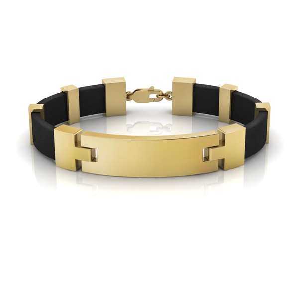 Kautschuk-Armband mit Goldelementen