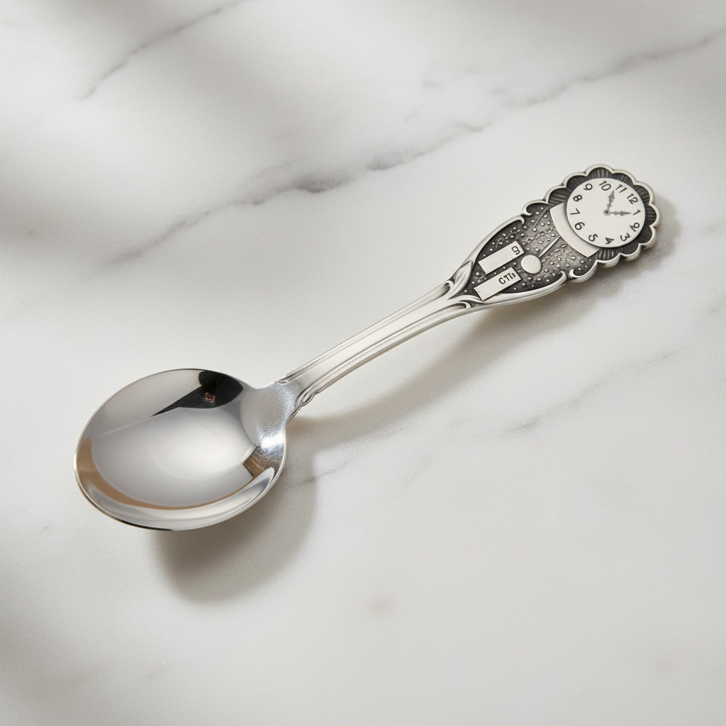 Silver spoon, birth spoon made of 925 sterling silver, including engraving.
