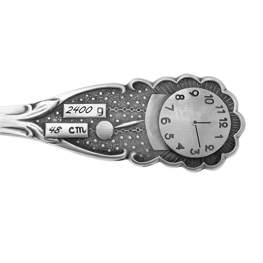 Silver spoon, birth spoon made of 925 sterling silver, including engraving.