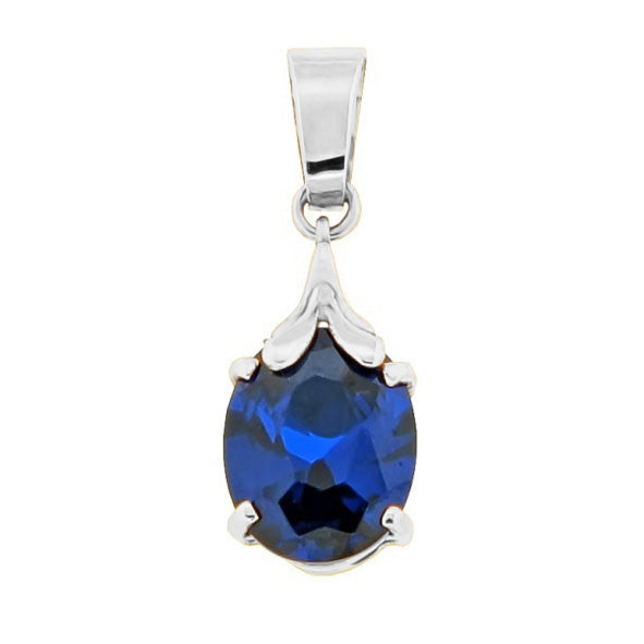 Anhänger mit Saphir aus Gold Weißgold / 333
