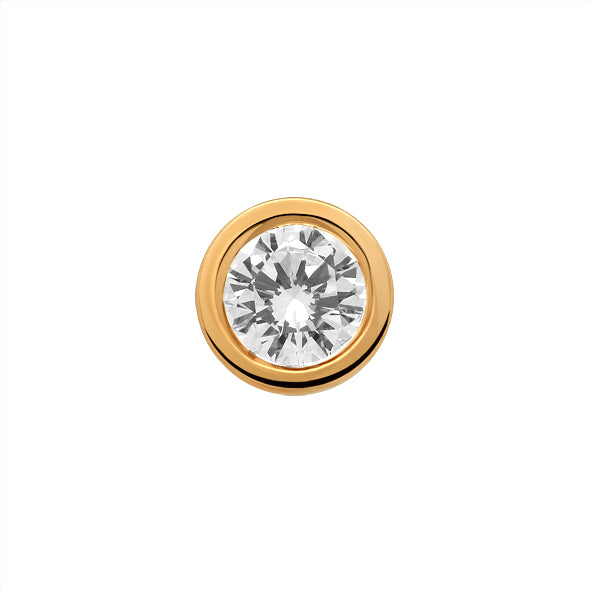 Gold Solitaire Pendant with Bezel-Set Cubic Zirconia