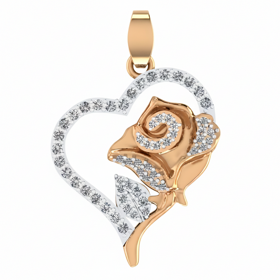 Gold pendant ROSE, made to order.
