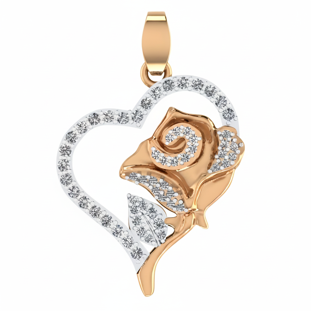 Gold pendant ROSE, made to order.