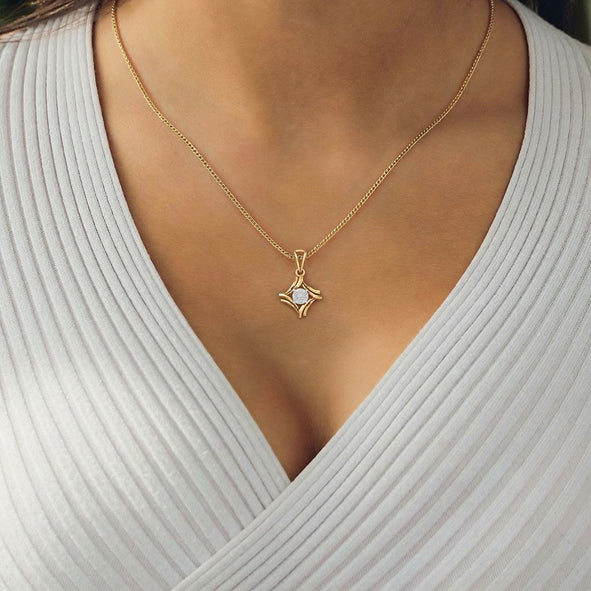 Gold Pendant with Diamonds – Custom Made