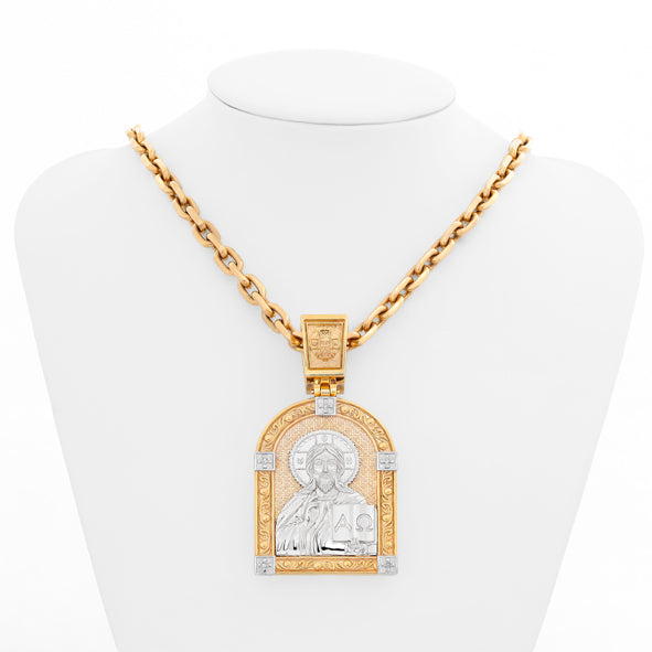 Gold Pendant Icon of Our Lady of Vladimir