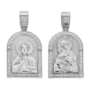 Goldene Ikone – Anhänger mit Jesus Christus und der Wladimirer Gottesmutter.