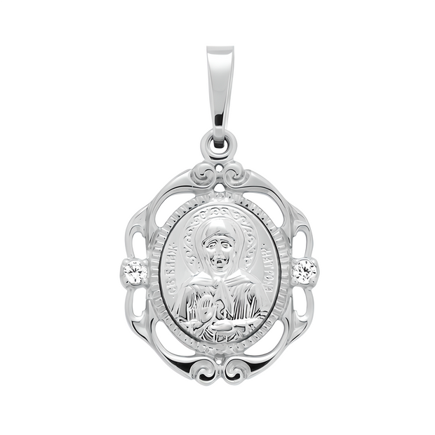 Heilige gesegnete Matrona - Ikone Silber 925