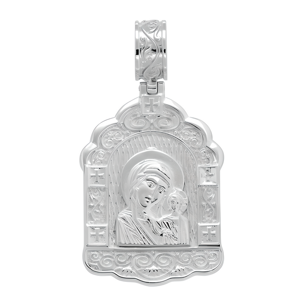 Russische Ikone Silber 925 Muttergottes mit Kind