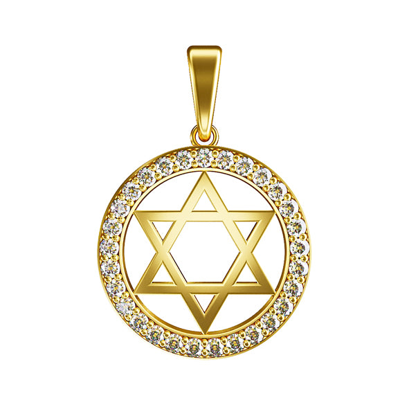 Золотой кулон в виде звезды Давида