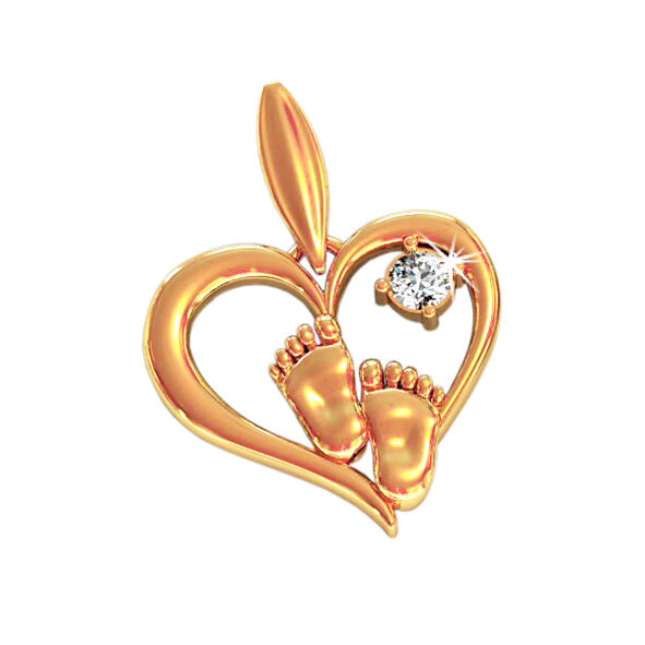 Anhänger Babyfuß aus Rotgold 585