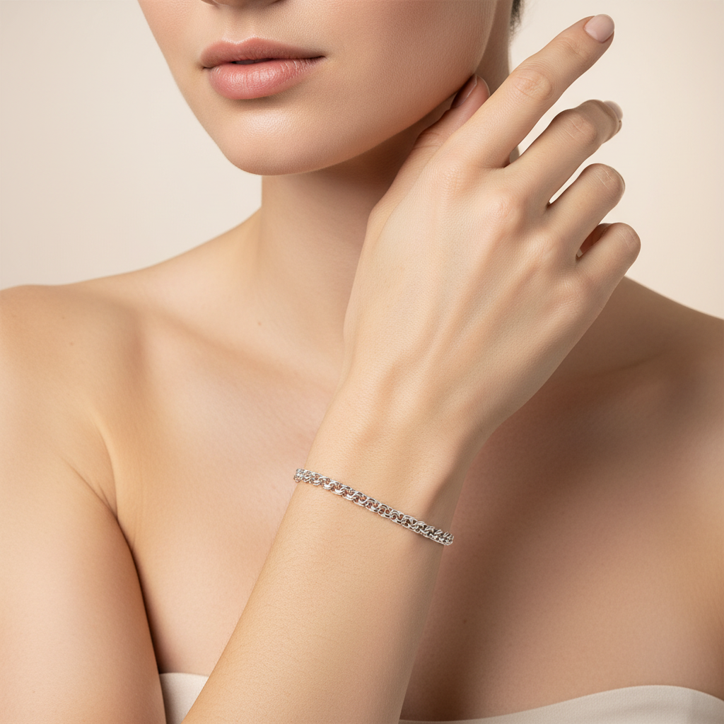Garibaldi bracelet made of solid 925 sterling silver