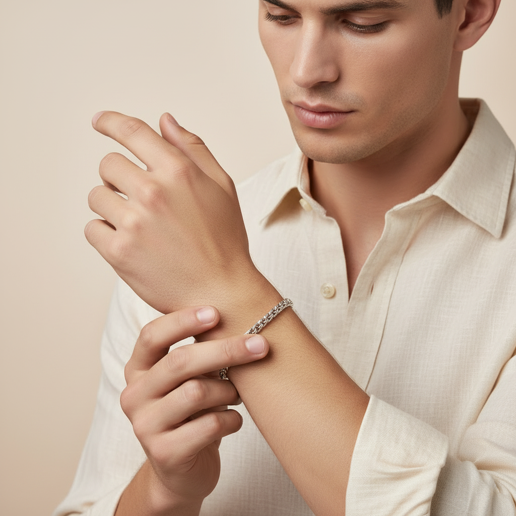 Garibaldi bracelet made of solid 925 sterling silver