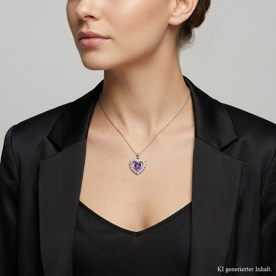 Серебряный кулон с кубическим цирконием