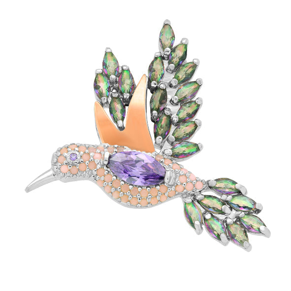 Brosche Kolibri Silber