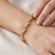 Solid Gold Women's Bracelet with stones