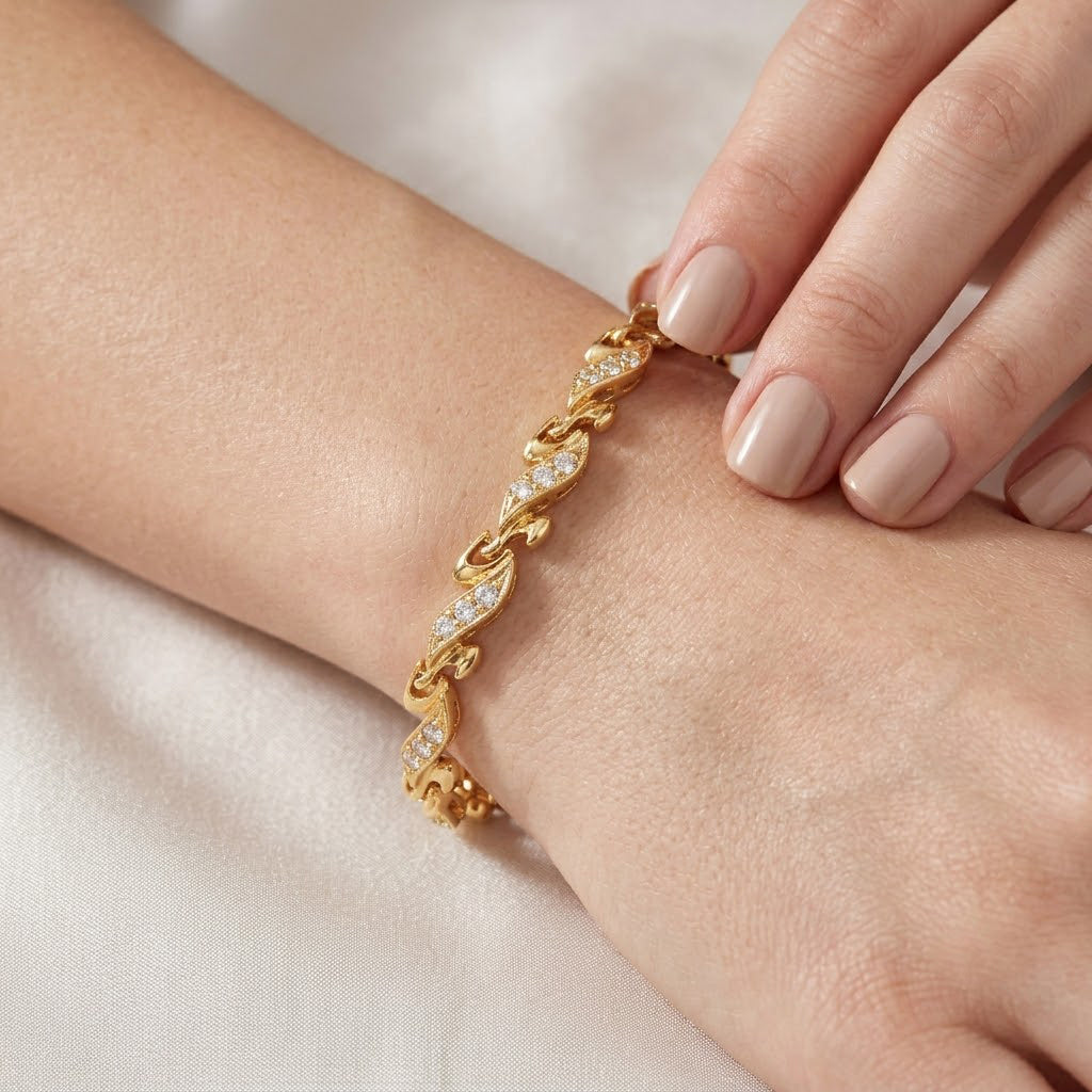Solid Gold Women's Bracelet with stones
