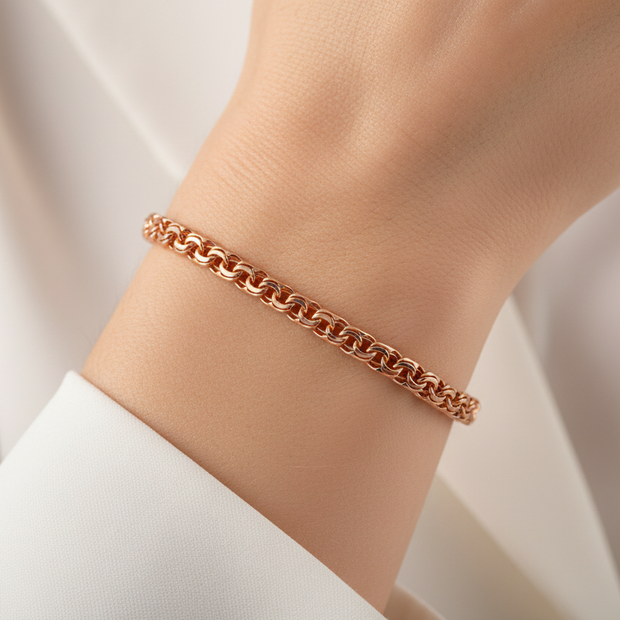 Браслет "Гарибальди" -массивный- из красного золота 585 пробы