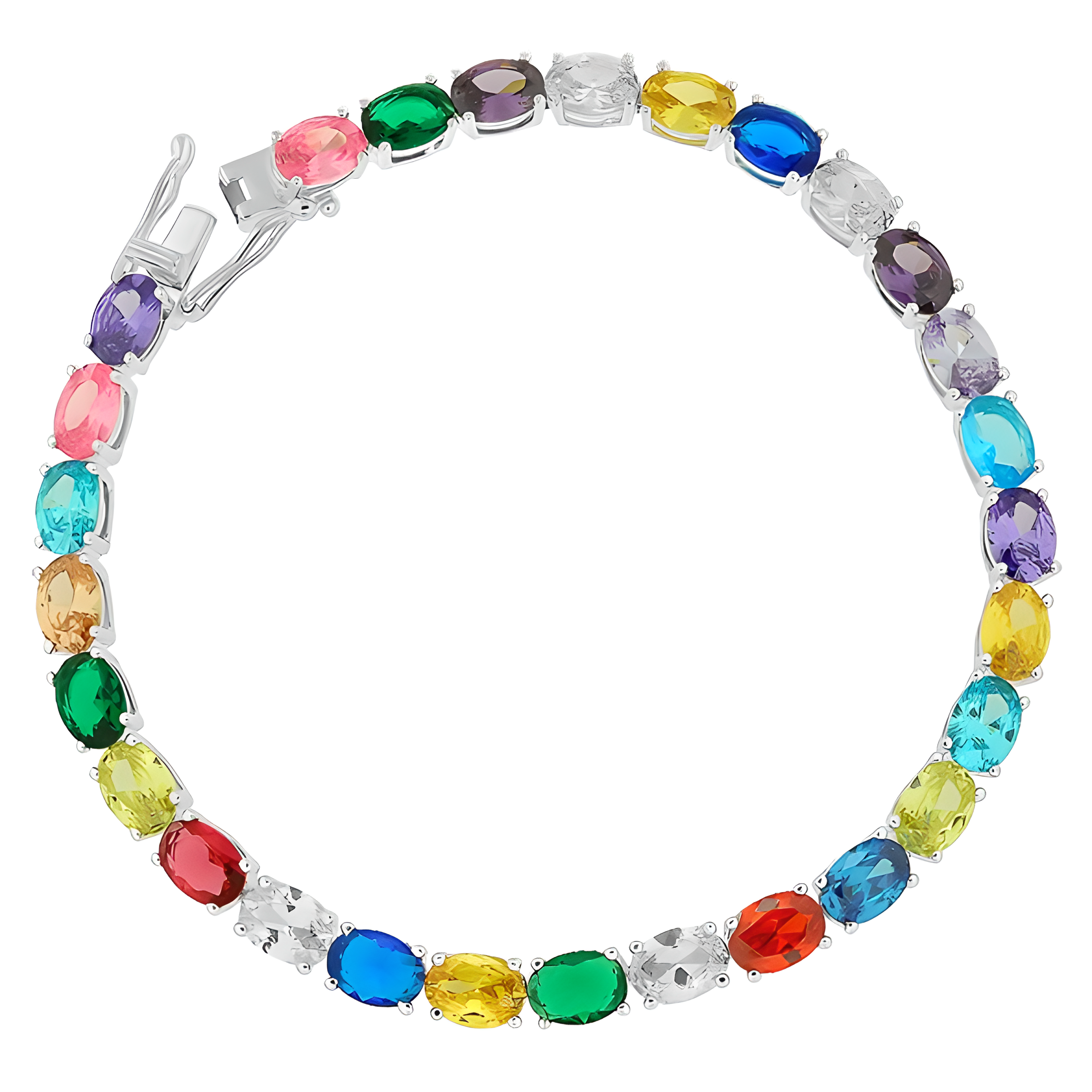 Tennisarmband aus Silber 925 mit bunten Steinen