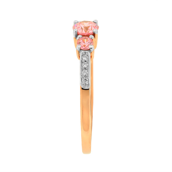 Damenring in Rotgold 585 mit Zirkonia