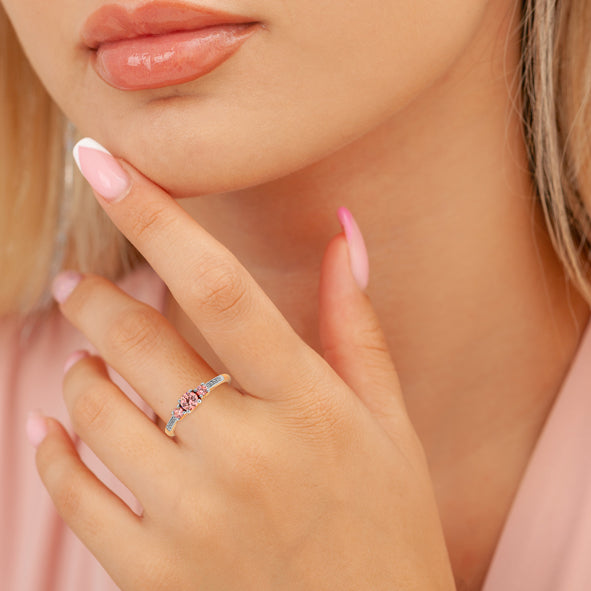 Damenring in Rotgold 585 mit Zirkonia