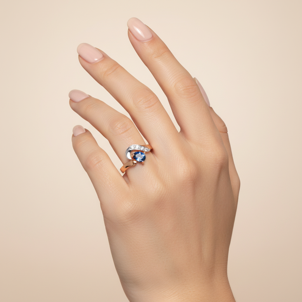 Damenring in Rotgold 585 mit Zirkonia