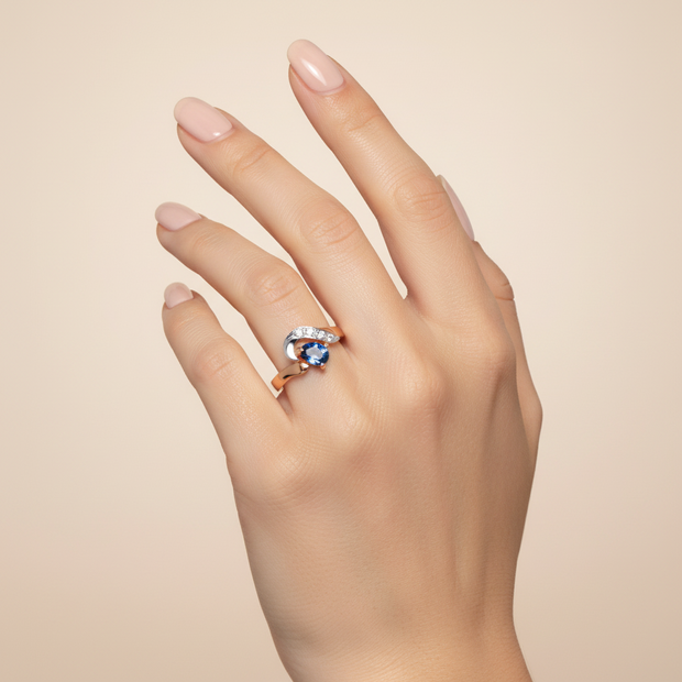 Damenring in Rotgold 585 mit Zirkonia