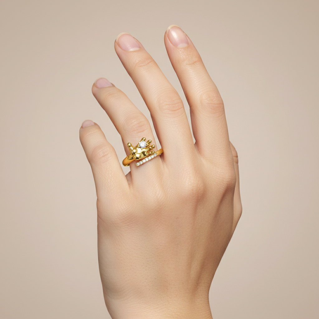 Baby hand, women's ring baby hand