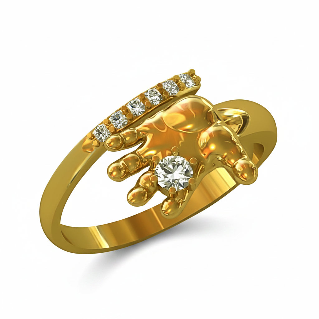 Baby hand, women's ring baby hand