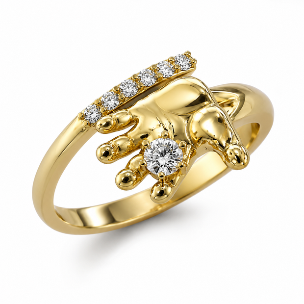 Baby hand, women's ring baby hand