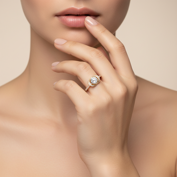 Женское кольцо с цирконами Swarovski ELEMENTS