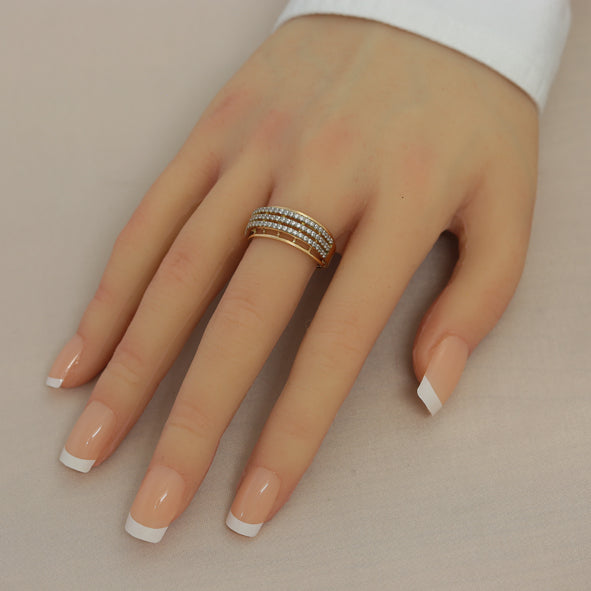 Damenring aus Gold mit Zirkonia