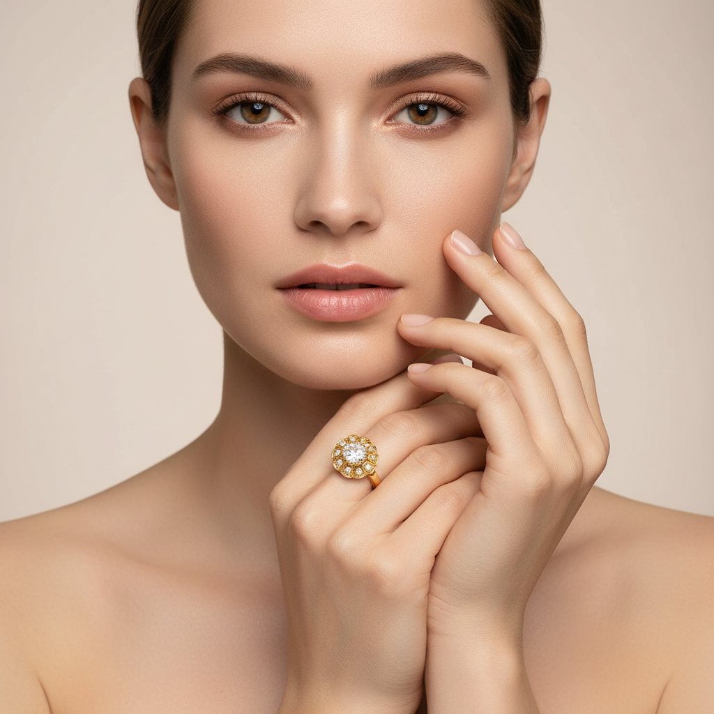 Goldring mit Zirkonia