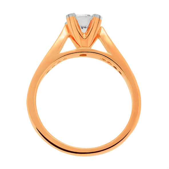 Damenring in Rotgold 585 mit Zirkonia