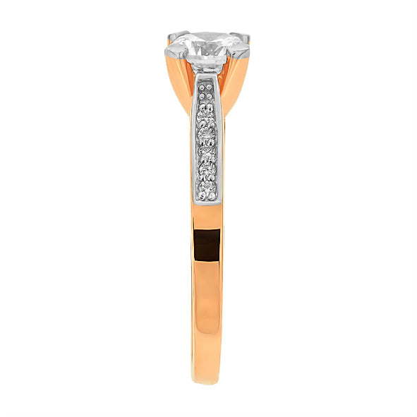 Damenring in Rotgold 585 mit Zirkonia