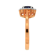 Damenring in Rotgold 585 mit Saphir