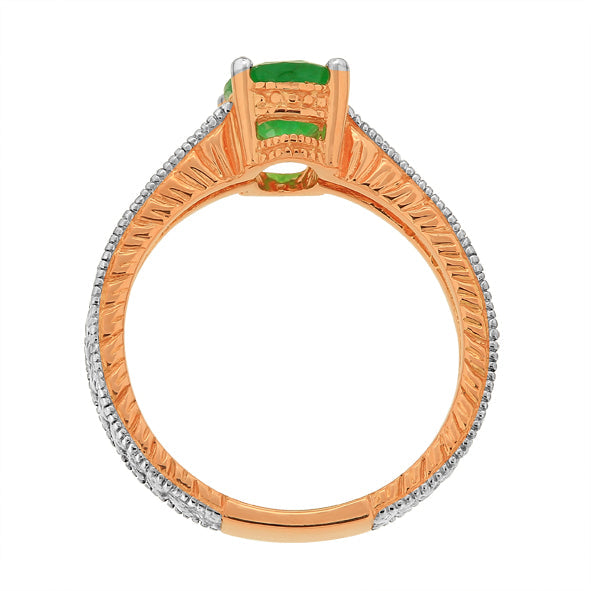 Damenring in Rotgold 585 mit Smaragd