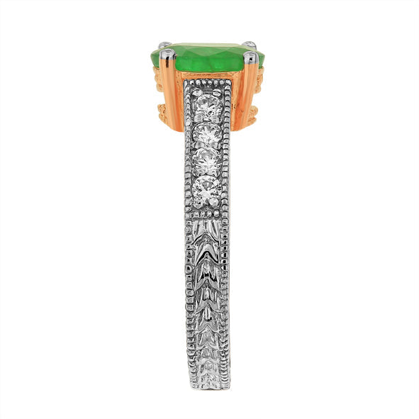 Damenring in Rotgold 585 mit Smaragd