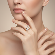 Eleganter Rotgoldring 585 mit Zirkonia