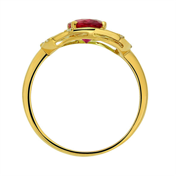 Damenring aus Gold mit Rubin