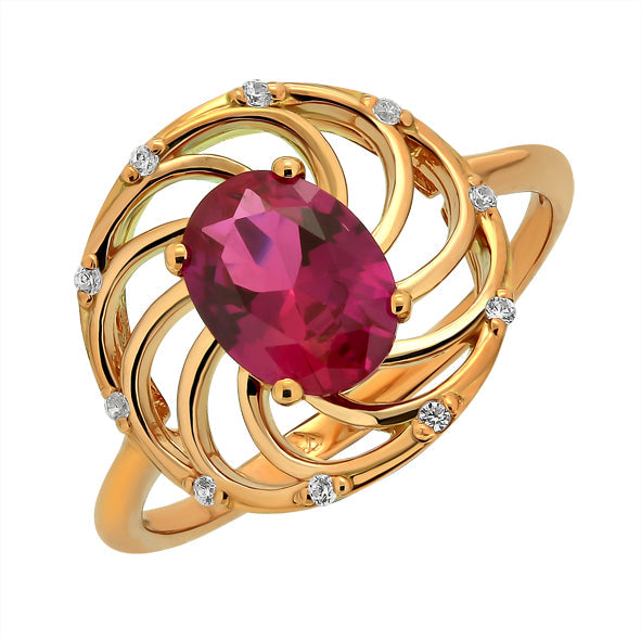Damenring aus Gold mit Rubin