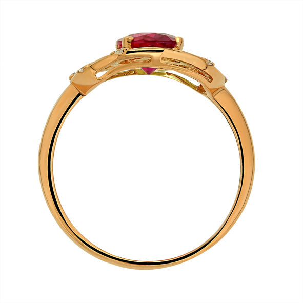 Damenring aus Gold mit Rubin