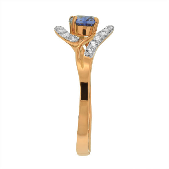 Damenring in Rotgold 585 mit Zirkonia