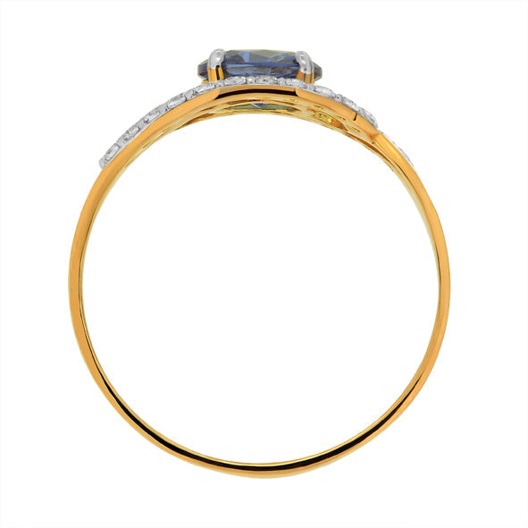 Damenring in Rotgold 585 mit Zirkonia