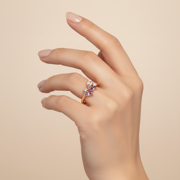 Goldring Damenring mit Zirkonia
