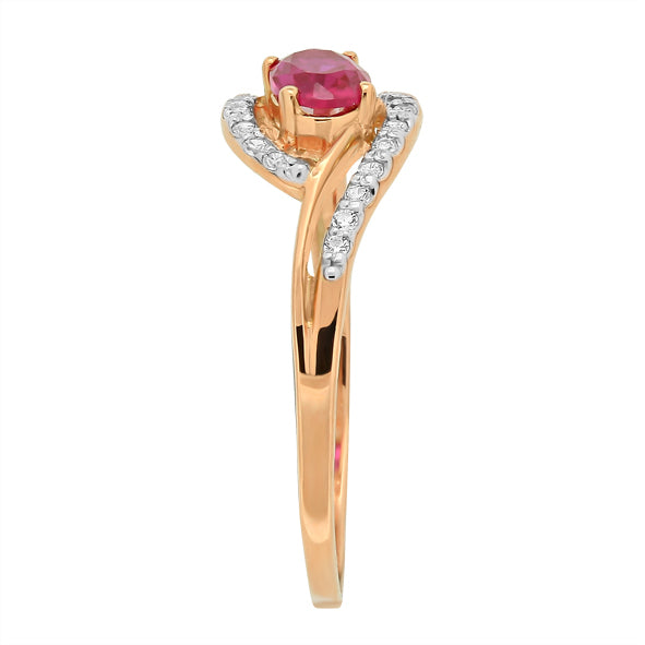 Damenring in Rotgold 585 mit Zirkonia