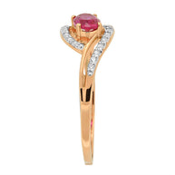 Damenring in Rotgold 585 mit Zirkonia
