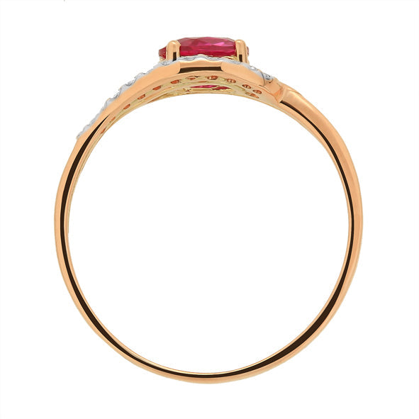 Damenring in Rotgold 585 mit Zirkonia
