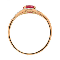 Damenring in Rotgold 585 mit Zirkonia
