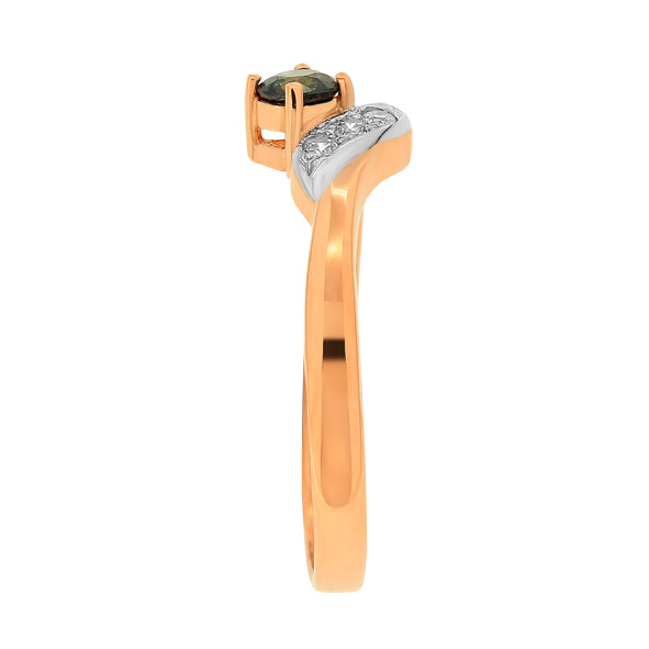 Damenring in Rotgold 585 mit Saphir