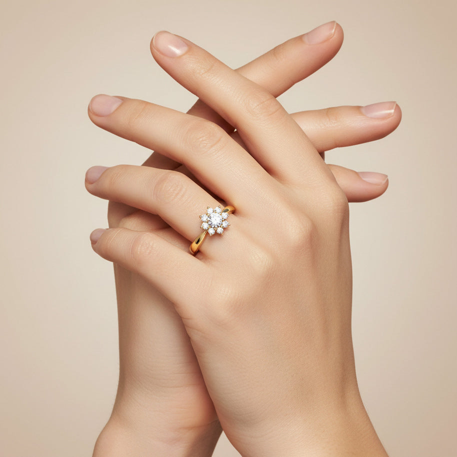 Damenring Verlobungsring mit Zirkonia